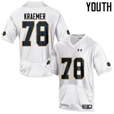 Notre Dame Fighting Irish Youth Tommy Kraemer #78 White Under Armour Authentic Stitched College NCAA Football Jersey SMT4199AO